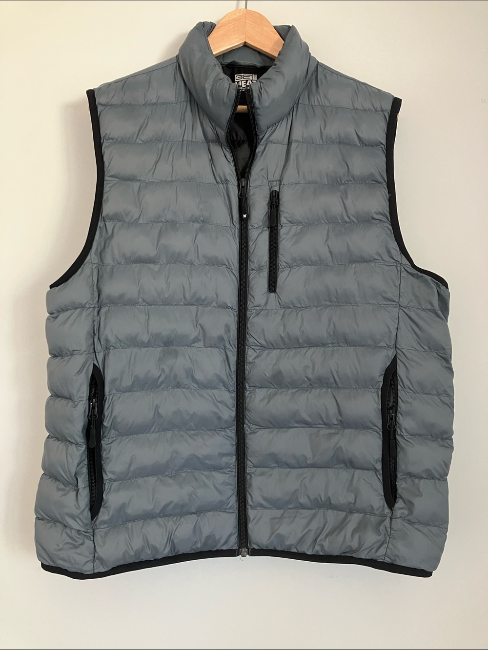 32 degrees heat puffer vest packable gray men’s size Large